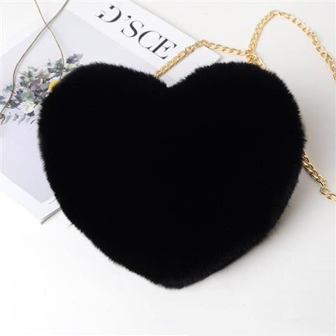 Amorette - Fuzzy Heart Bag