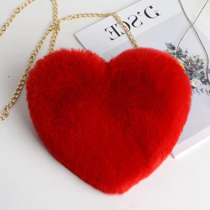 Amorette - Fuzzy Heart Bag