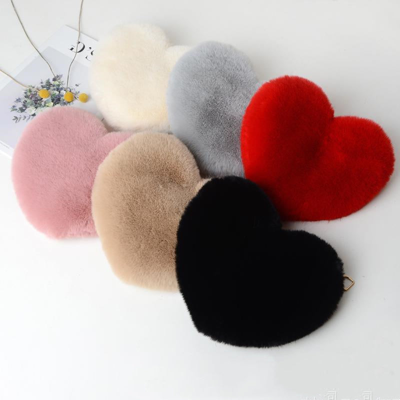 Amorette - Fuzzy Heart Bag