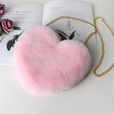 Amorette - Fuzzy Heart Bag