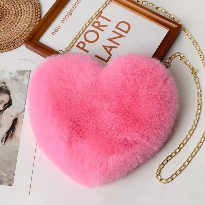 Amorette - Fuzzy Heart Bag