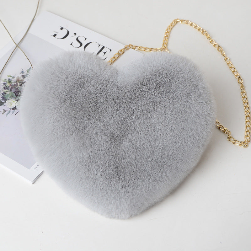 Amorette - Fuzzy Heart Bag