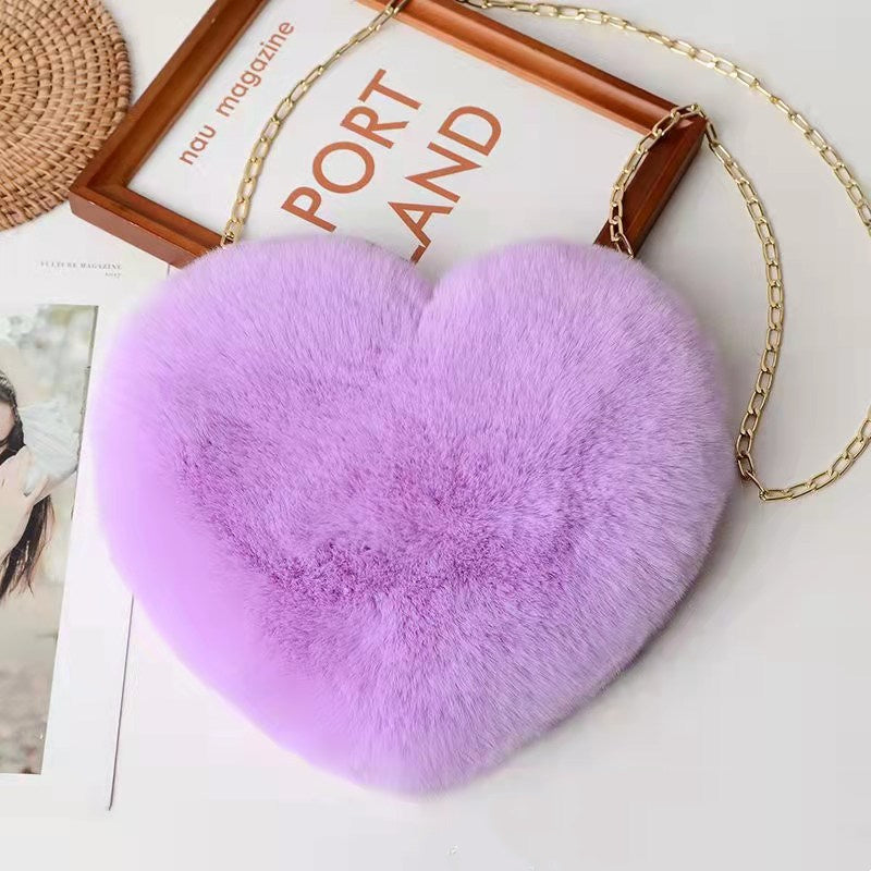 Amorette - Fuzzy Heart Bag