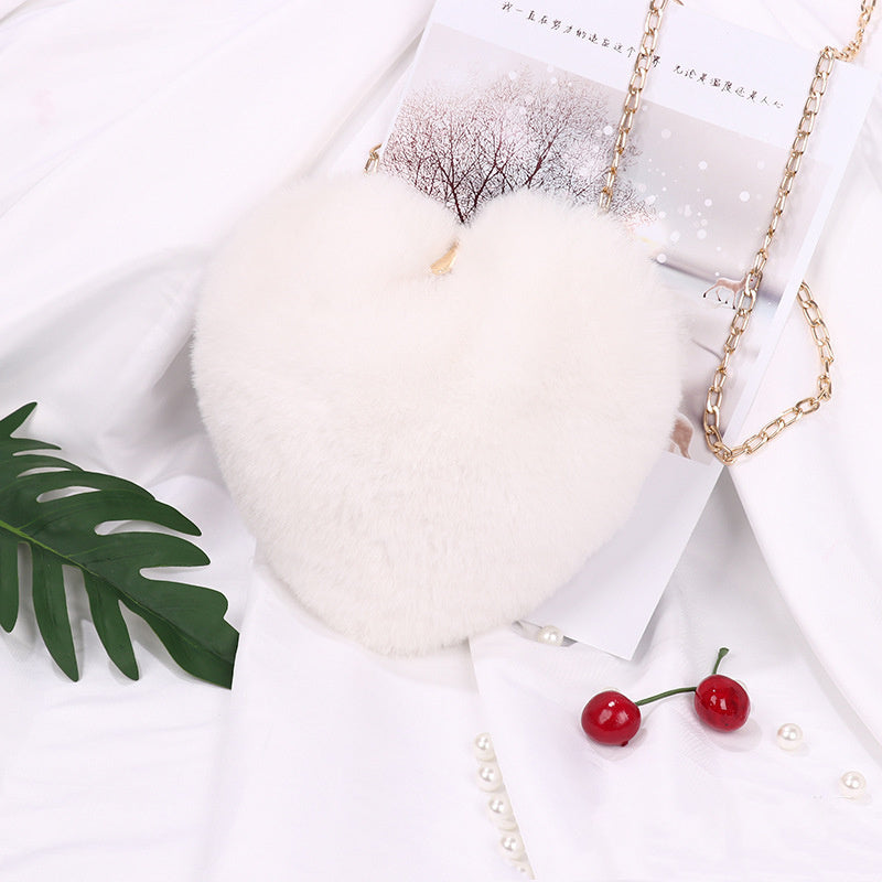 Amorette - Fuzzy Heart Bag